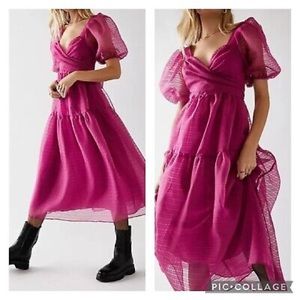 FREE PEOPLE HAILEY DRESS FUCHSIA FIZZ SIZE 2